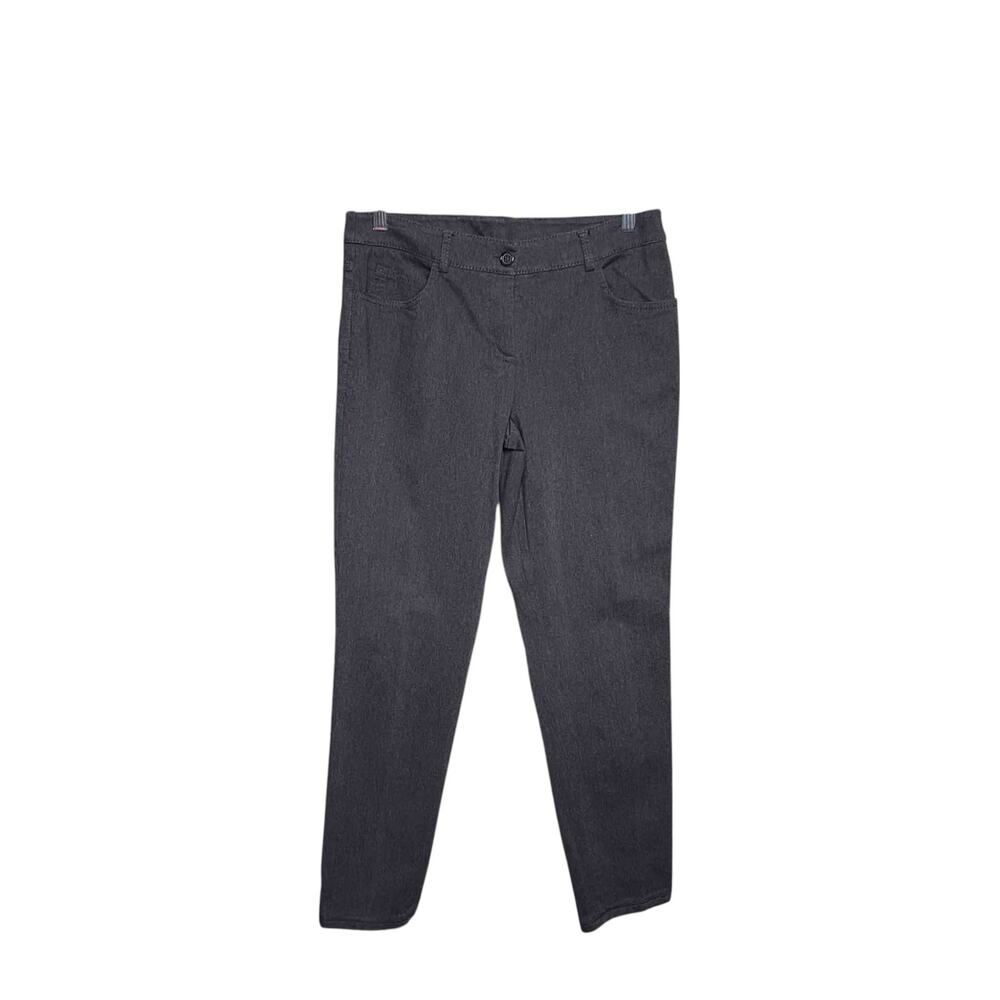 Akris High Rise Pants Women’s Sz 8 Black Cotton Stretch Tailored Slim Whimsygoth
